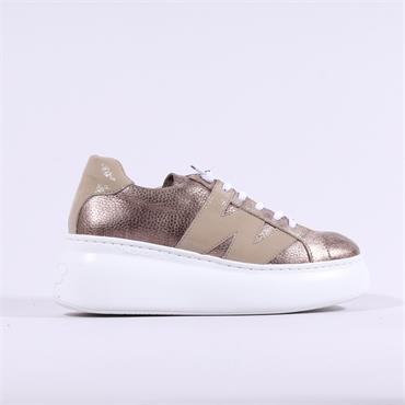 Wonders Ellen Curvy Sole Lace Trainer - Bronze Beige